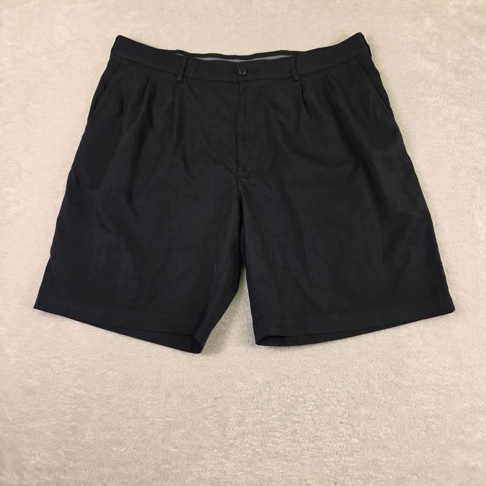 Pro Tour Mens Black Pleated Golf Shorts Size 38 Stretch Performance Activewear